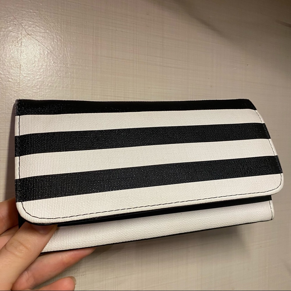 Kut From The Kloth Basic Slim Striped Wallet, Bla… - image 1